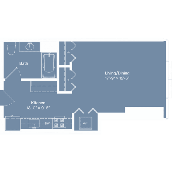 a floor plan of a small house with a bedroom and a bathroom