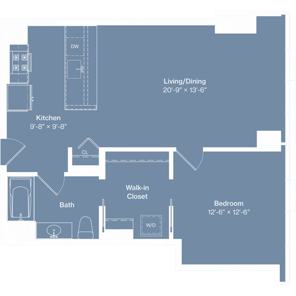 a floor plan of a house with a bedroom and a living room