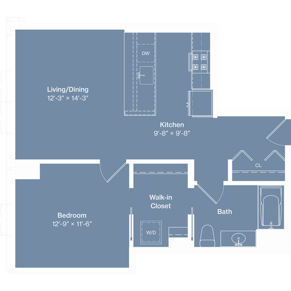 a floor plan of a house with a bedroom and a living room