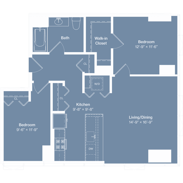 a floor plan of a house with a bedroom and a living room