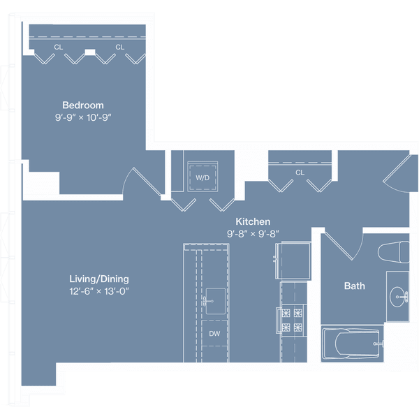 a floor plan of a house with a bedroom and a living room